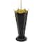 Black Metal Abstract Umbrella Stand with Gold Handle 10" x 9" x 27"